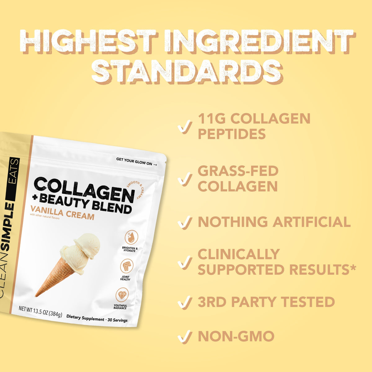 Collagen + Beauty Blend: Vanilla Cream (30 Serving)